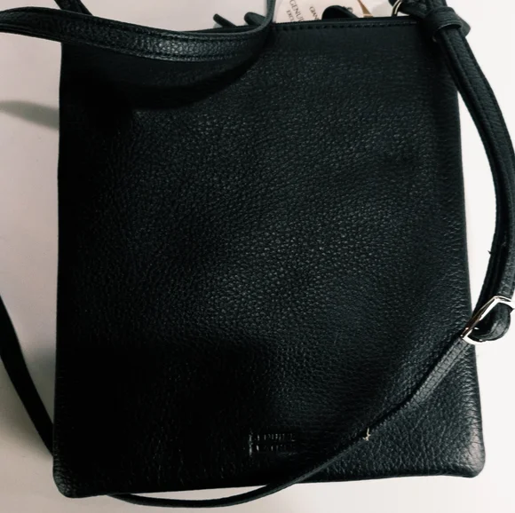 Giani Bernini Tripe-zip Pebble Leather Dasher Crossbody Bag -Black - Picture 5 of 5